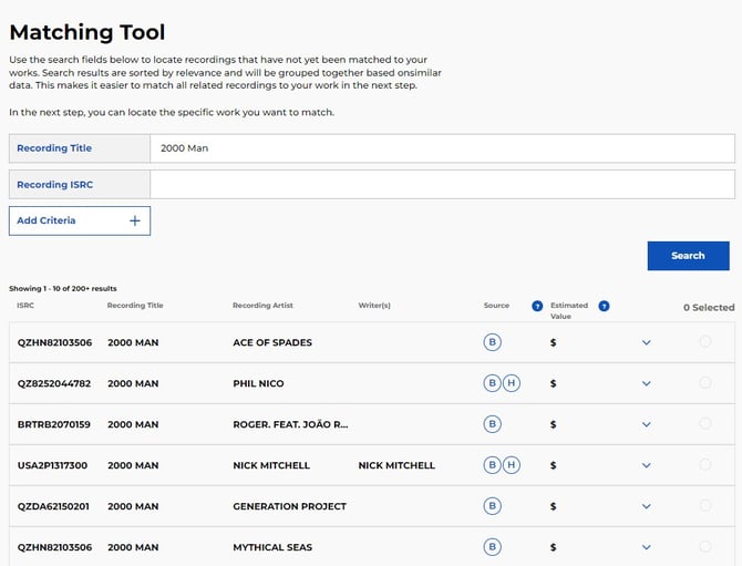Matching Tool 2a-1