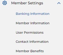 Member Settings drop-down menu options-1